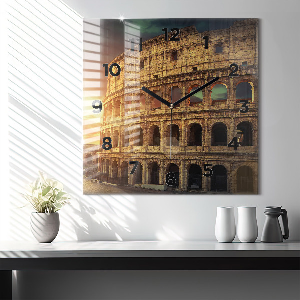 Square wall clock Roman Colosseum
