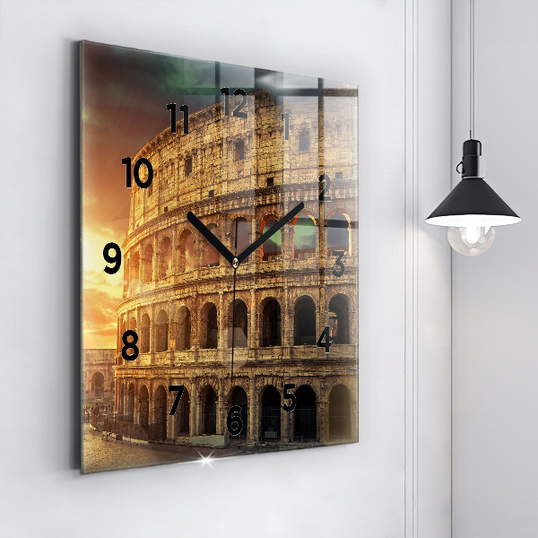 Square wall clock Roman Colosseum