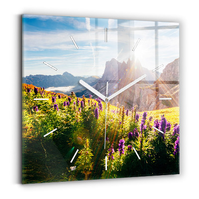 Square wall clock Lavender Meadow