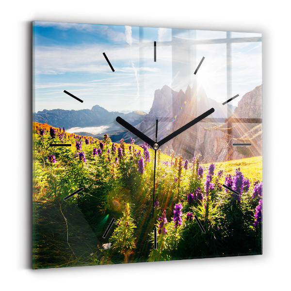 Square wall clock Lavender Meadow
