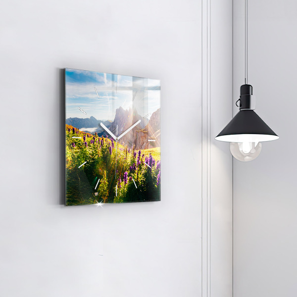 Square wall clock Lavender Meadow