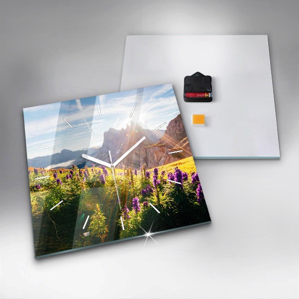 Square wall clock Lavender Meadow