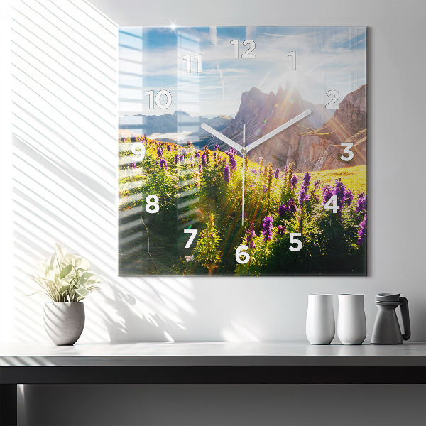 Square wall clock Lavender Meadow