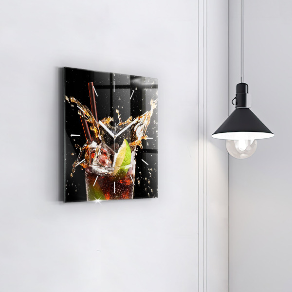 Square wall clock Drink with ice