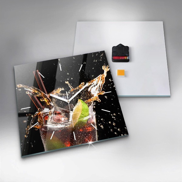 Square wall clock Drink with ice