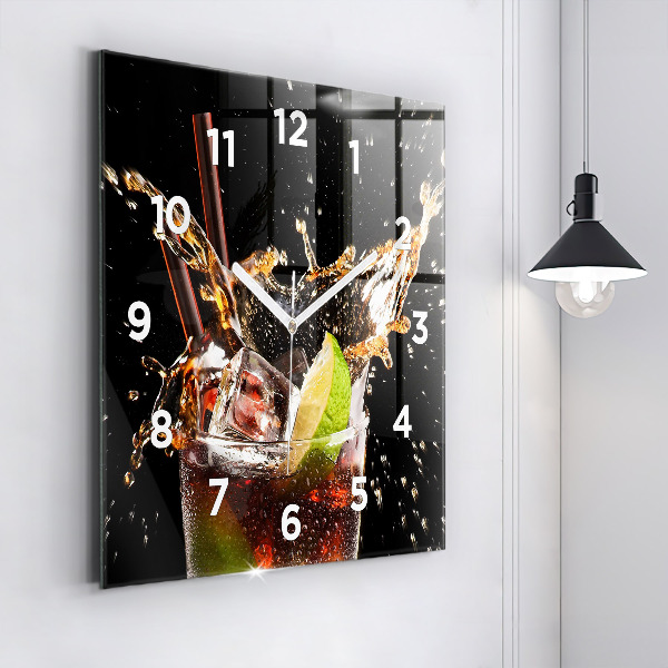 Square wall clock Drink with ice