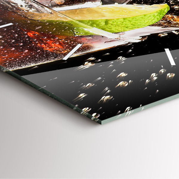 Square wall clock Drink with ice