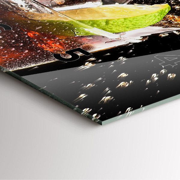 Square wall clock Drink with ice