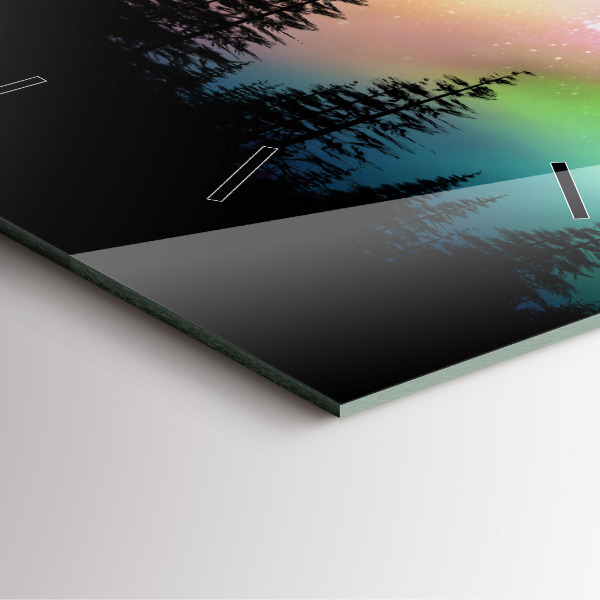 Square wall clock Northern lights