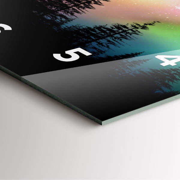 Square wall clock Northern lights