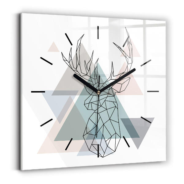 Square wall clock Reindeer Scandinavian style
