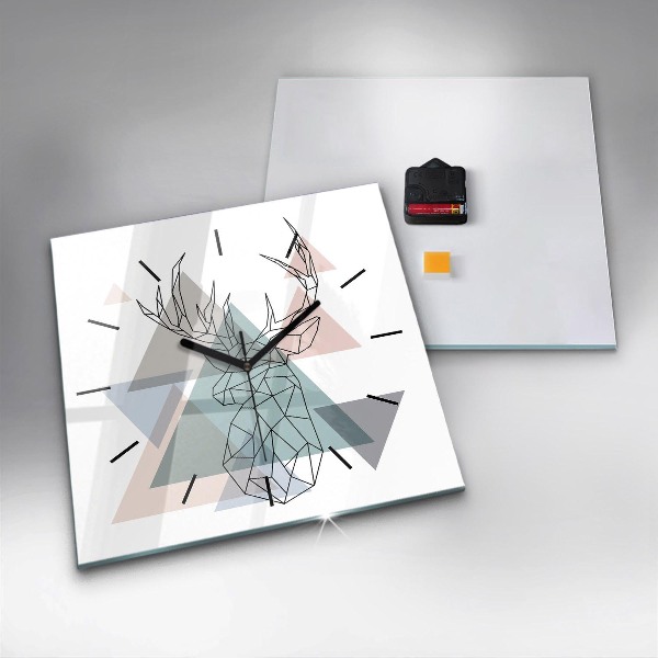 Square wall clock Reindeer Scandinavian style