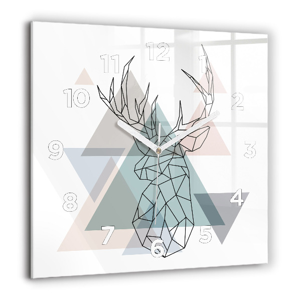 Square wall clock Reindeer Scandinavian style