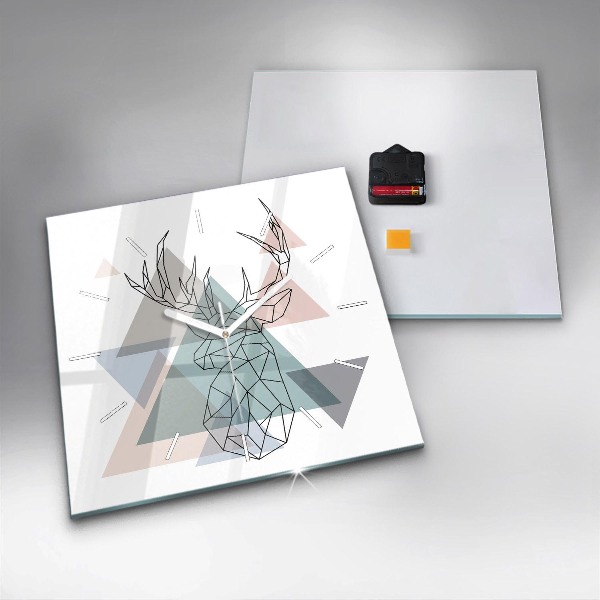 Square wall clock Reindeer Scandinavian style