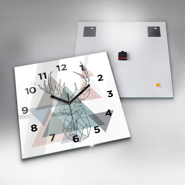 Square wall clock Reindeer Scandinavian style