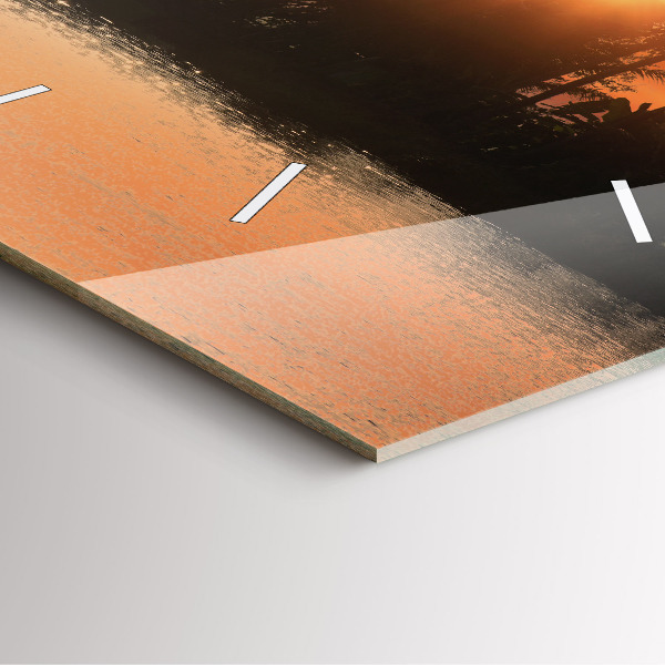 Square wall clock Sunset and palm trees
