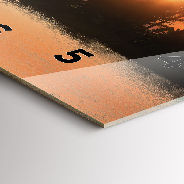 Square wall clock Sunset and palm trees