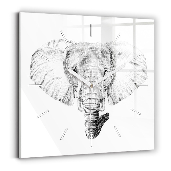 Square wall clock Graphic elephant head