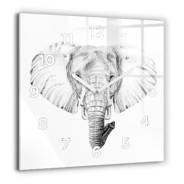 Square wall clock Graphic elephant head
