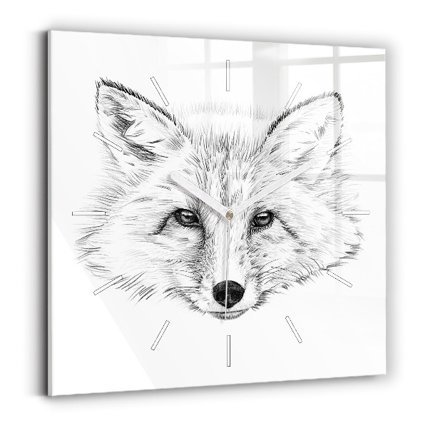 Square wall clock Graphic fox head
