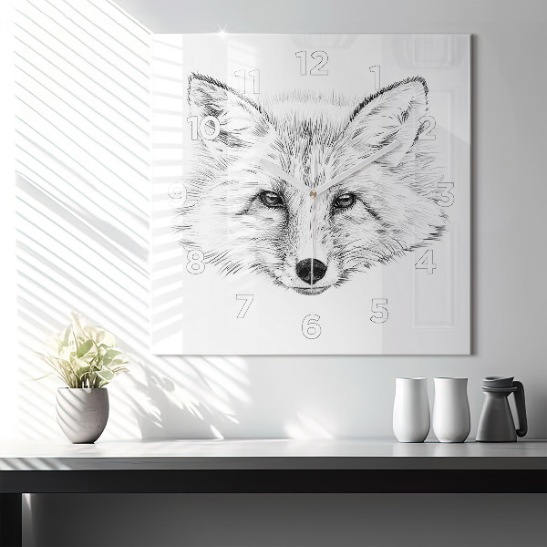 Square wall clock Graphic fox head