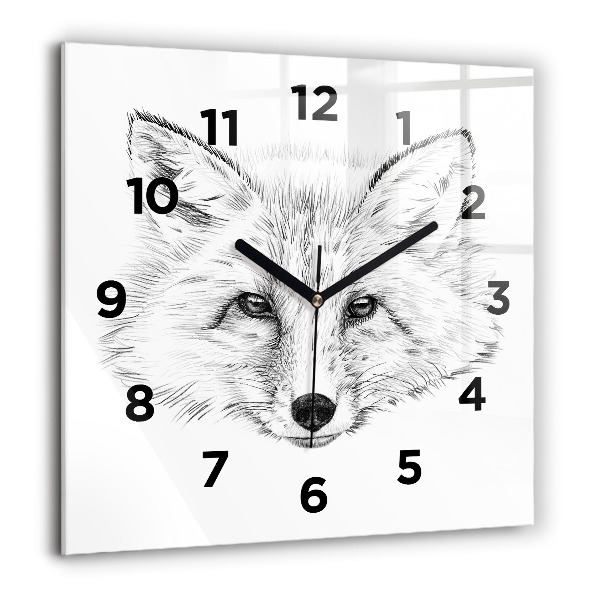 Square wall clock Graphic fox head