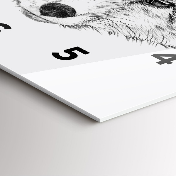 Square wall clock Graphic fox head