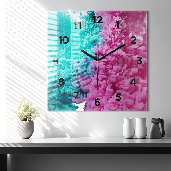 Square wall clock Modern art - spots
