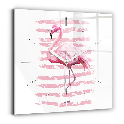 Square wall clock Flamingo Graphic