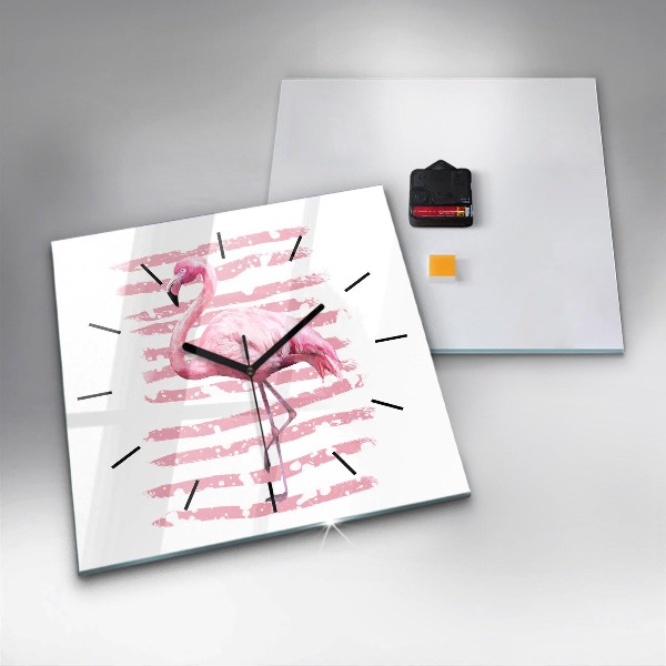 Square wall clock Flamingo Graphic