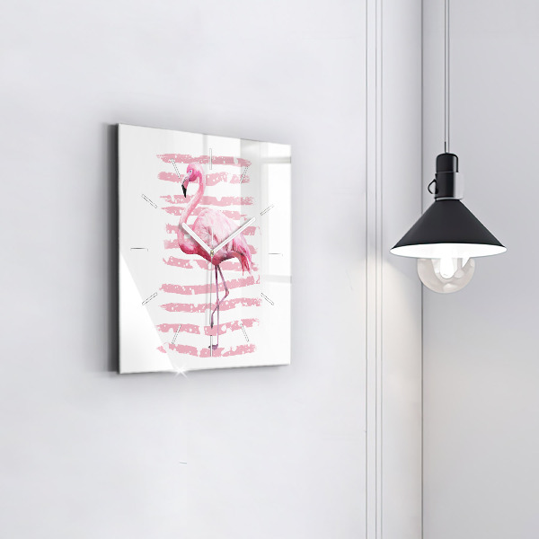 Square wall clock Flamingo Graphic