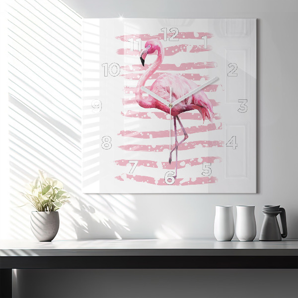 Square wall clock Flamingo Graphic