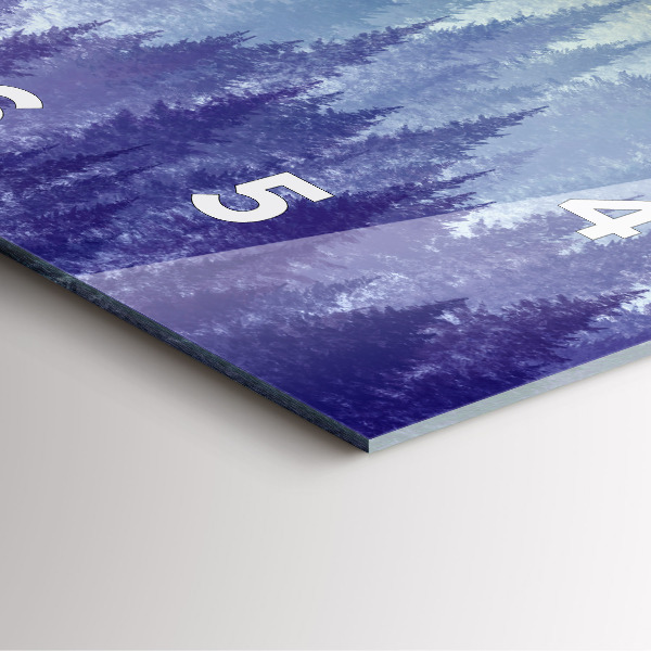 Square wall clock Forest in the fog