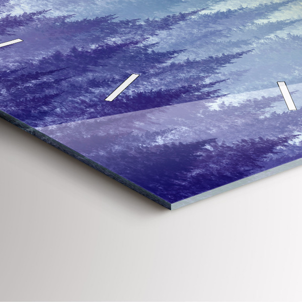 Square wall clock Forest in the fog