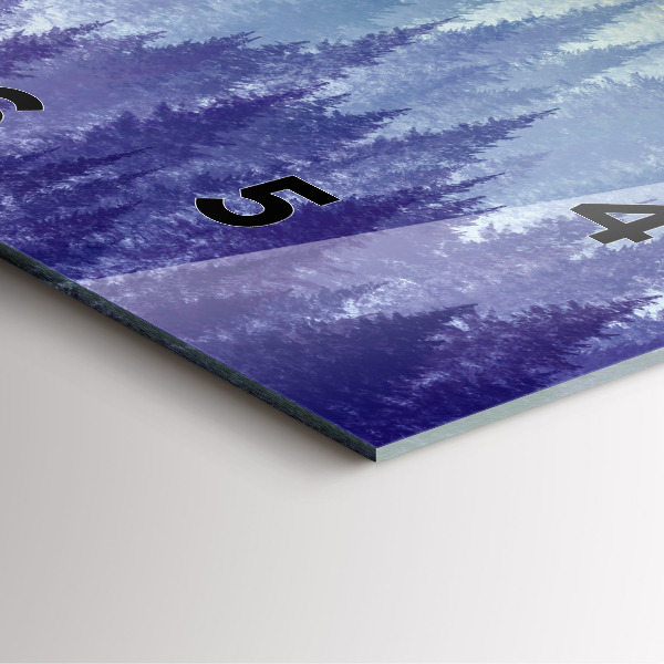 Square wall clock Forest in the fog