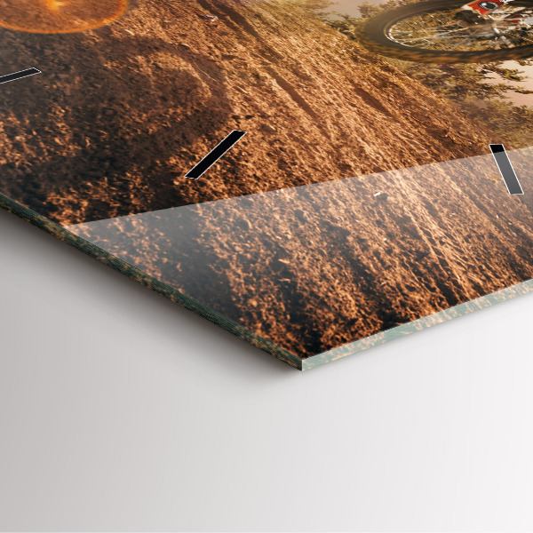 Square wall clock Man on a motorcycle