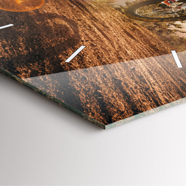 Square wall clock Man on a motorcycle