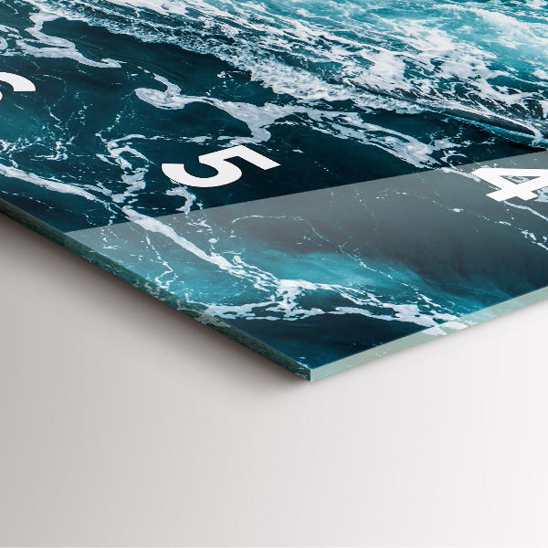 Square wall clock Swirling foamy waves