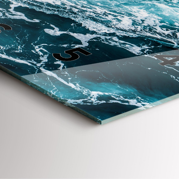 Square wall clock Swirling foamy waves