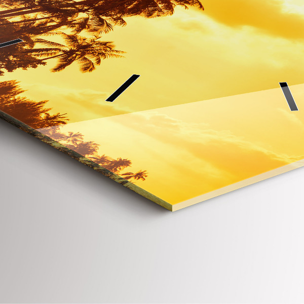 Square wall clock Sunny palm trees