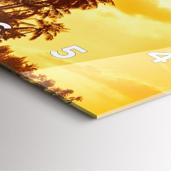 Square wall clock Sunny palm trees