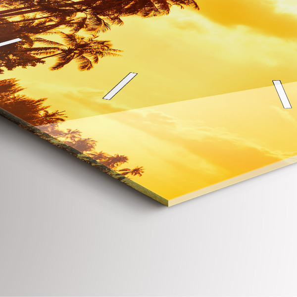 Square wall clock Sunny palm trees