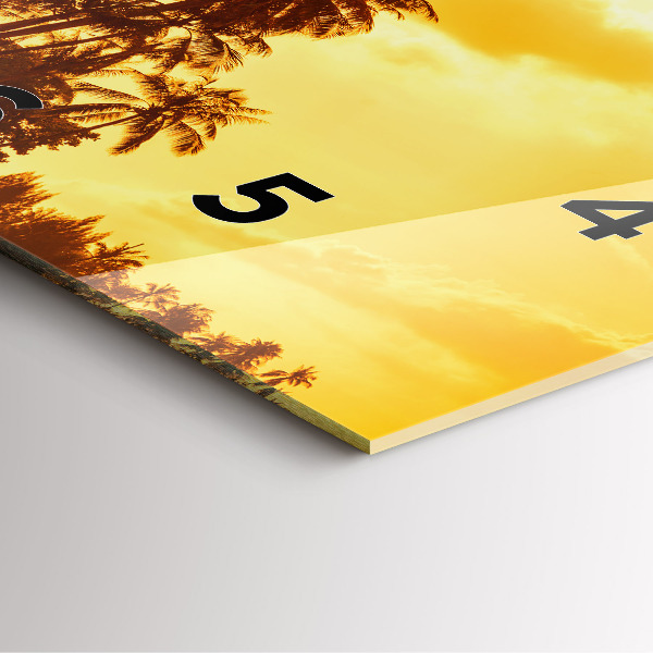 Square wall clock Sunny palm trees