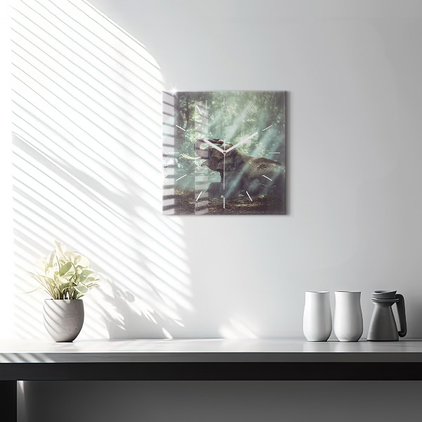 Square wall clock A boy is reading a book