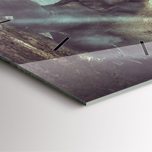 Square wall clock A boy is reading a book