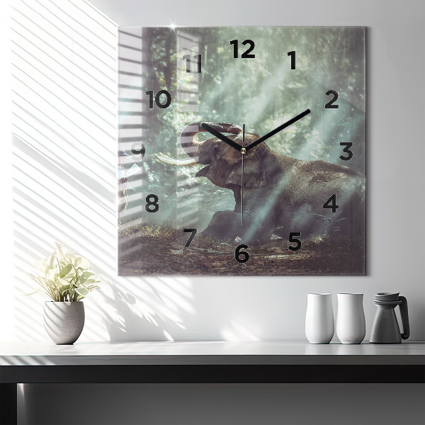 Square wall clock A boy is reading a book