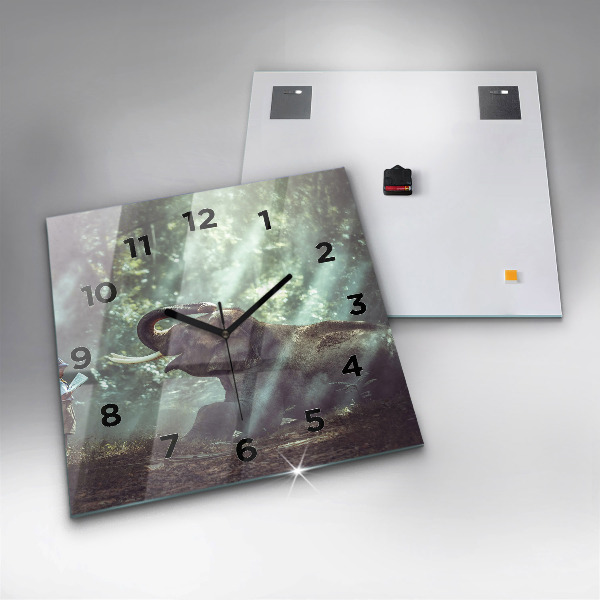 Square wall clock A boy is reading a book