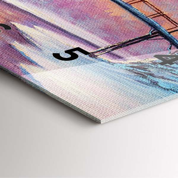 Square wall clock Christmas tree and bridge