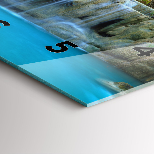 Square wall clock Waterfall in the forest