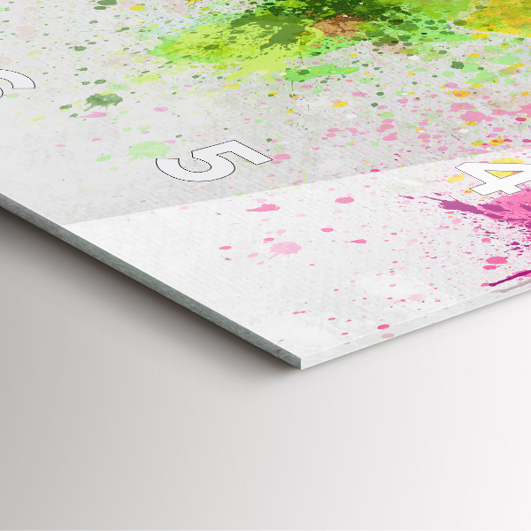 Square wall clock World map on paper